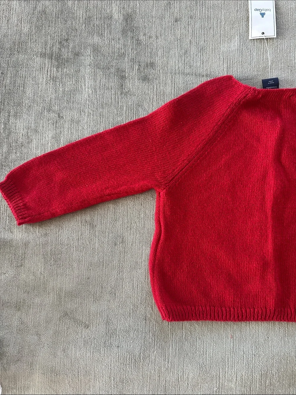 Raglan sleeve Red cardigan 3-6 months 23-27 in 12-17 lb